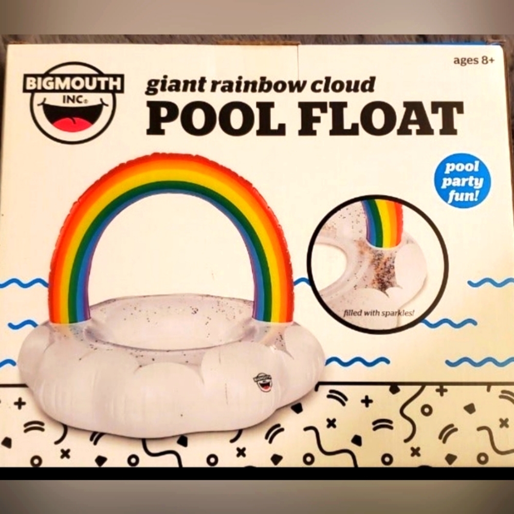 GIANT RAINBOW CLOUD POOL FLOAT NEW